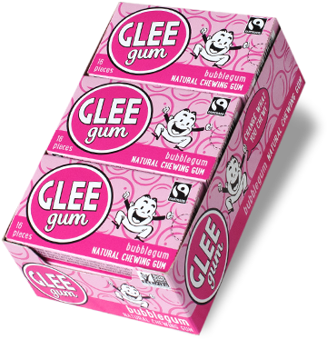 Glee Gum - All Natural Chewing Gum Bubblegum - 16 Pieces (400x400), Png Download