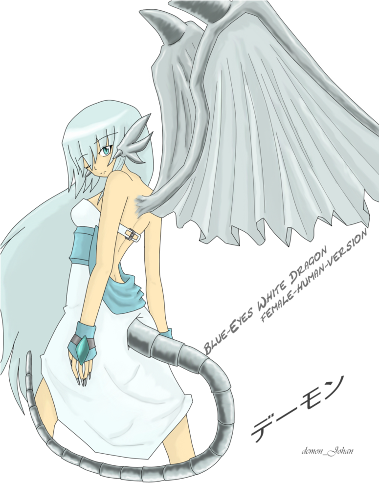 Blue-eyes White Dragon Human By Mietzesayuuki Life - Human Blue Eyes White Dragon (774x1032), Png Download