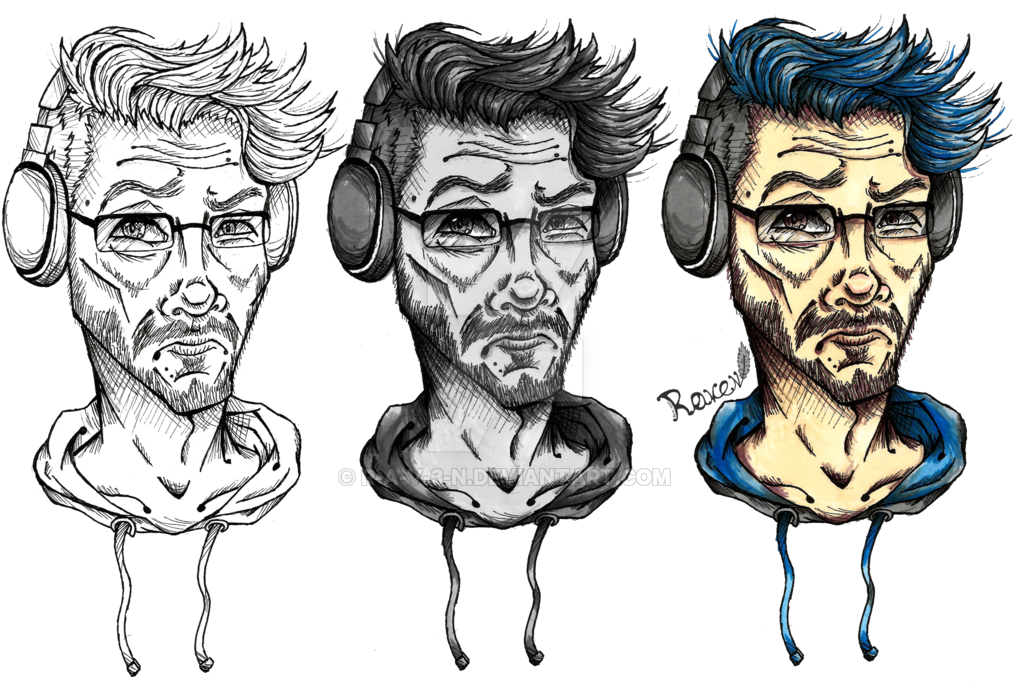 Grumpy Markiplier Practise Sketch By R - Sketch (1024x724), Png Download