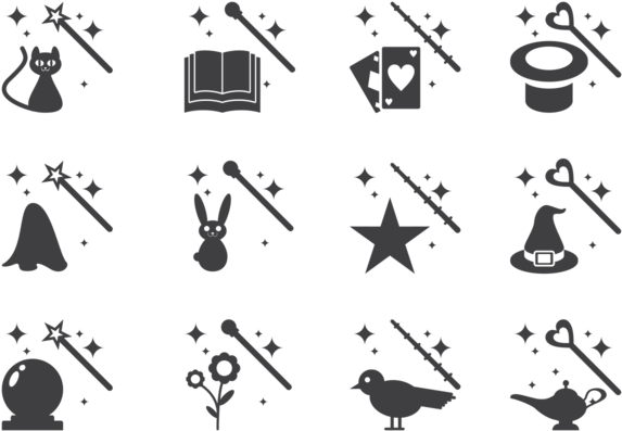Magic Stick And Elements Icons Vector - Vector Graphics (700x490), Png Download