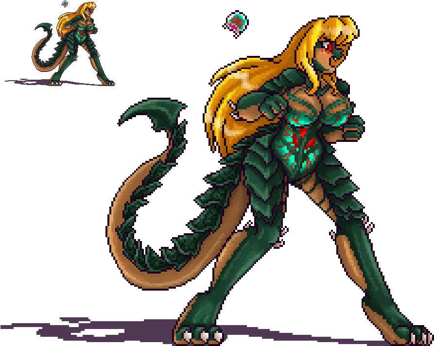 Metroid Queen Samus Sprite - Demon Samus Transformation (931x739), Png Download
