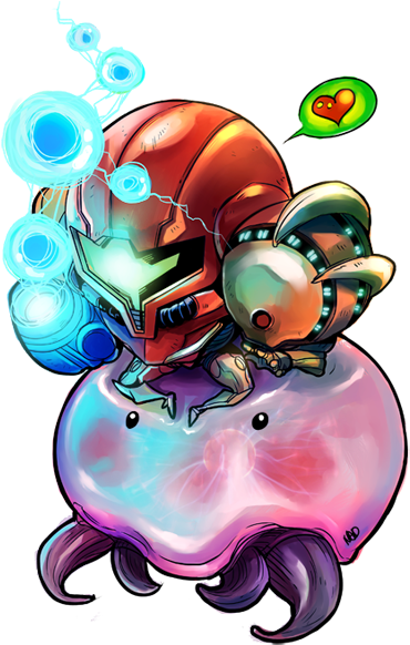Chibi Samus Aran - Metroid Chibi (399x600), Png Download