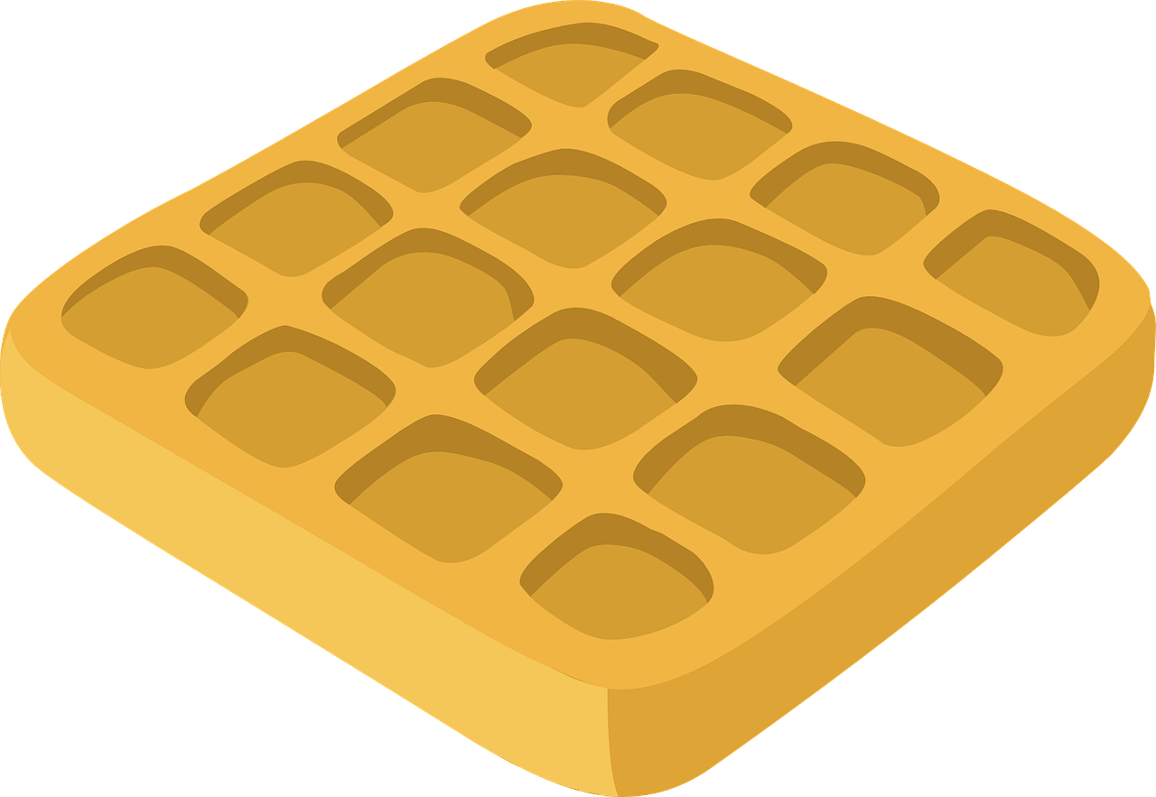 Emojis - Custom Waffle Sticker (670x464), Png Download
