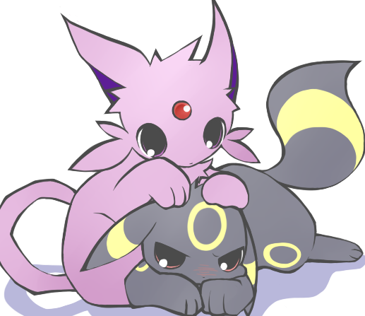 Umbreon And Espeon Chibi - Espeon And Umbreon Cute (517x447), Png Download