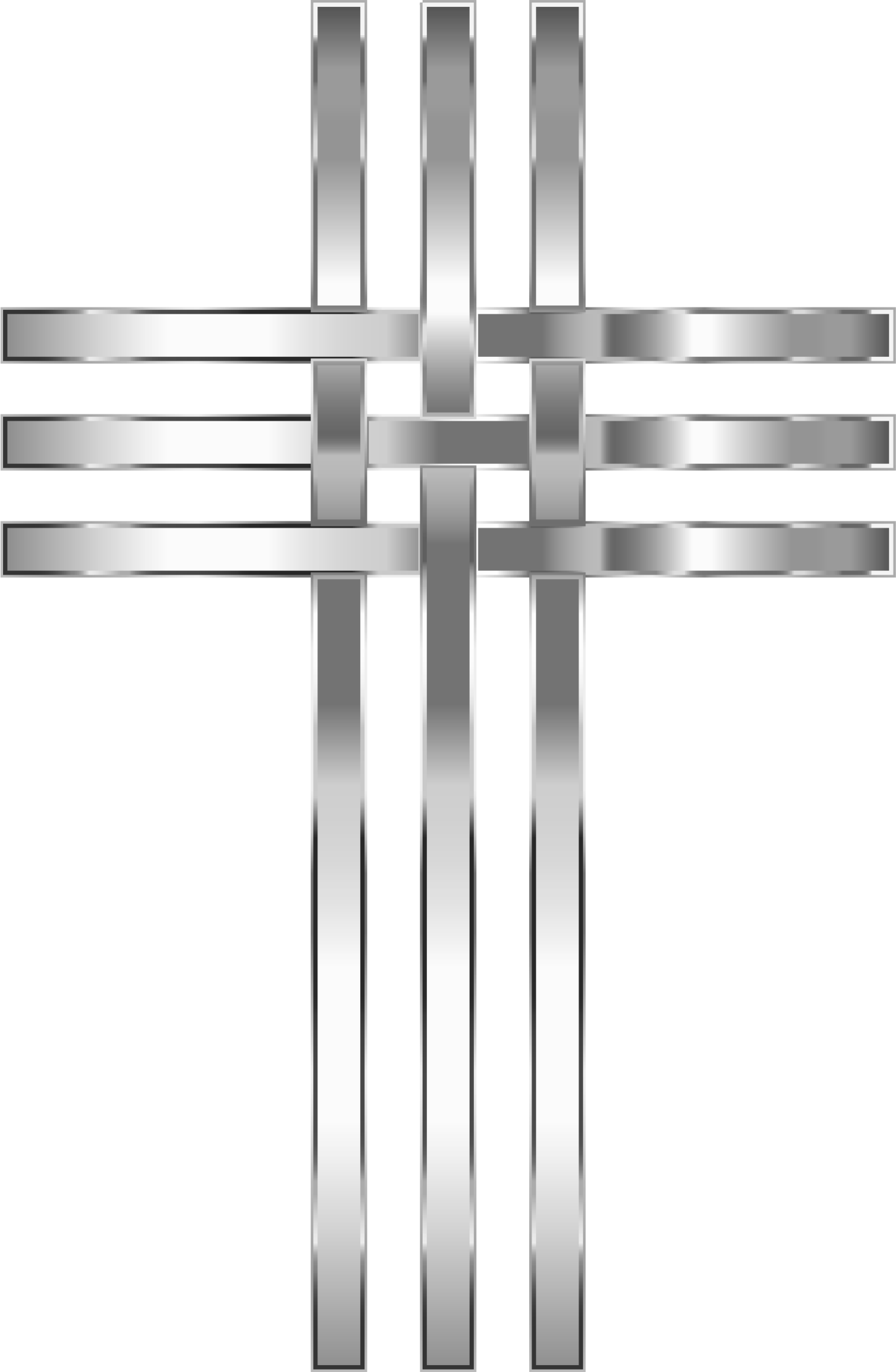 Interlocked Stylized Stainless Steel Cross No Background - Steel With Transparent Background (1448x2218), Png Download