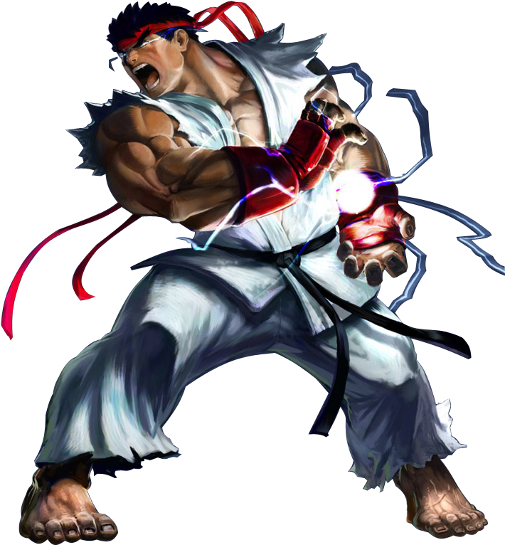 8017 Render Ryu - Ps3 Marvel Vs Capcom 2 Tournament Stick (721x781), Png Download