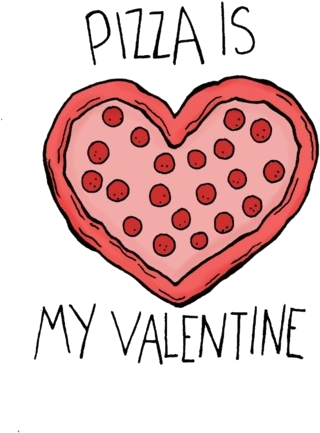 Pizza, Valentine, And Love Image - Happy Valentines Day Pizza (500x555), Png Download