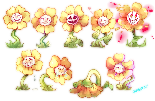 Flowey The Flower - Flowey (530x346), Png Download