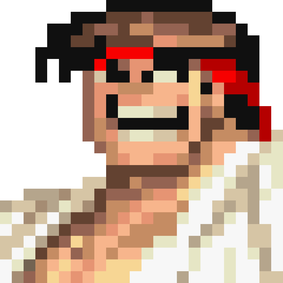 1596348 - Ryu Png Retro (960x960), Png Download