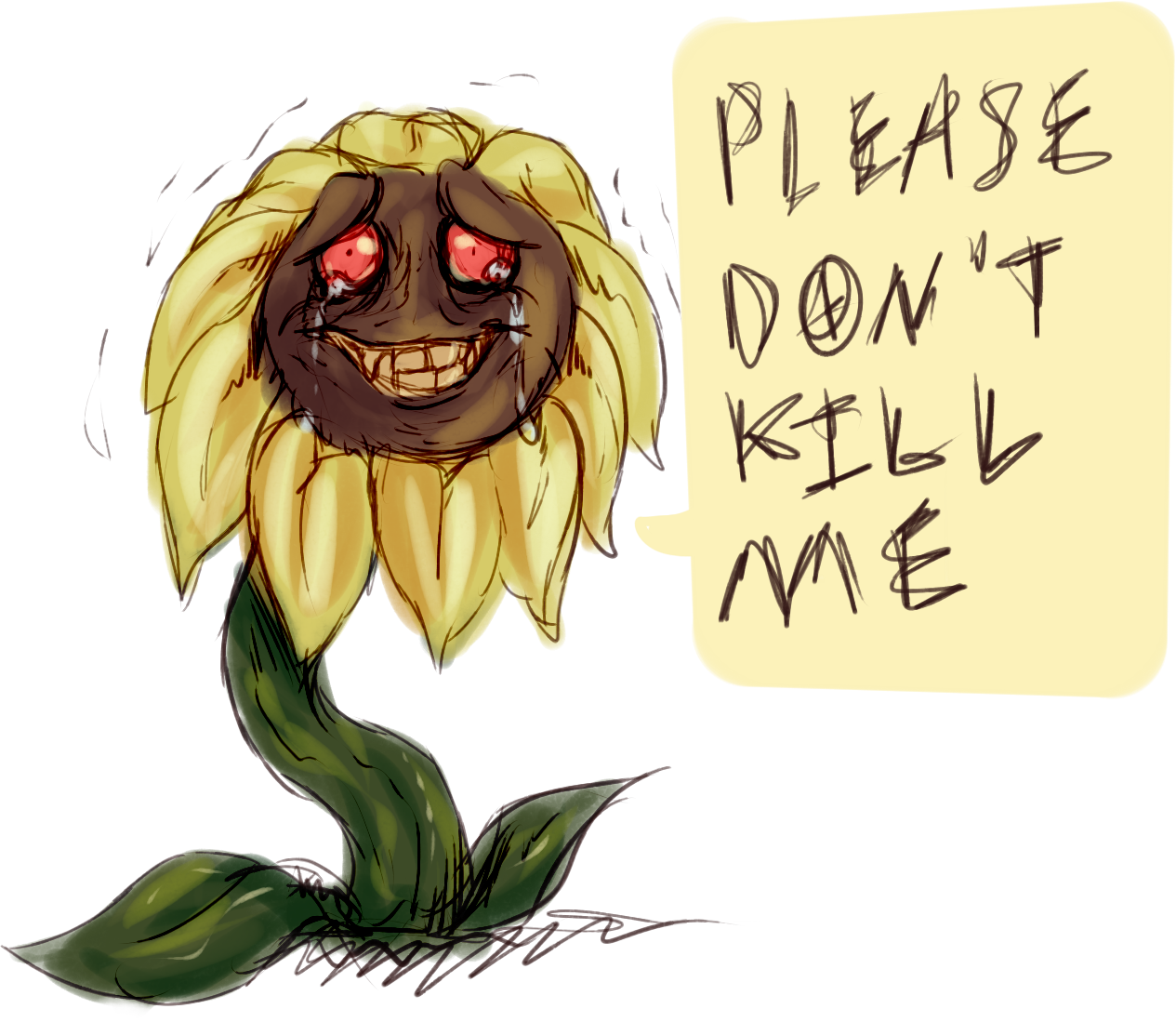 [p] Flowey Man - Flowey The Flower Cry (1265x1099), Png Download