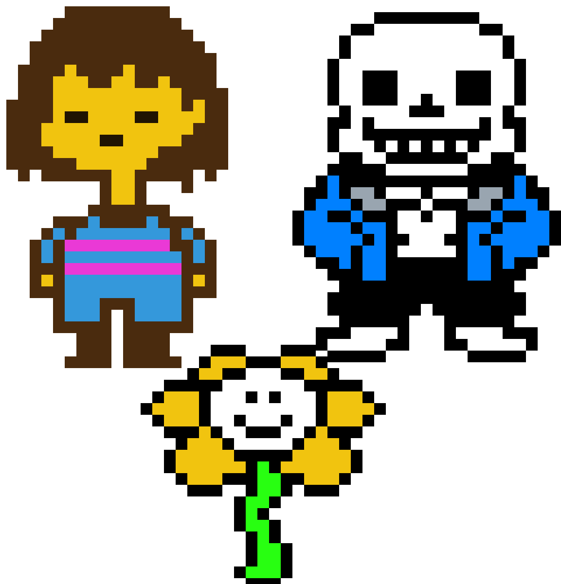 Frisk, Sans, And Flowey - Pixel Sans Sprite (1200x1200), Png Download