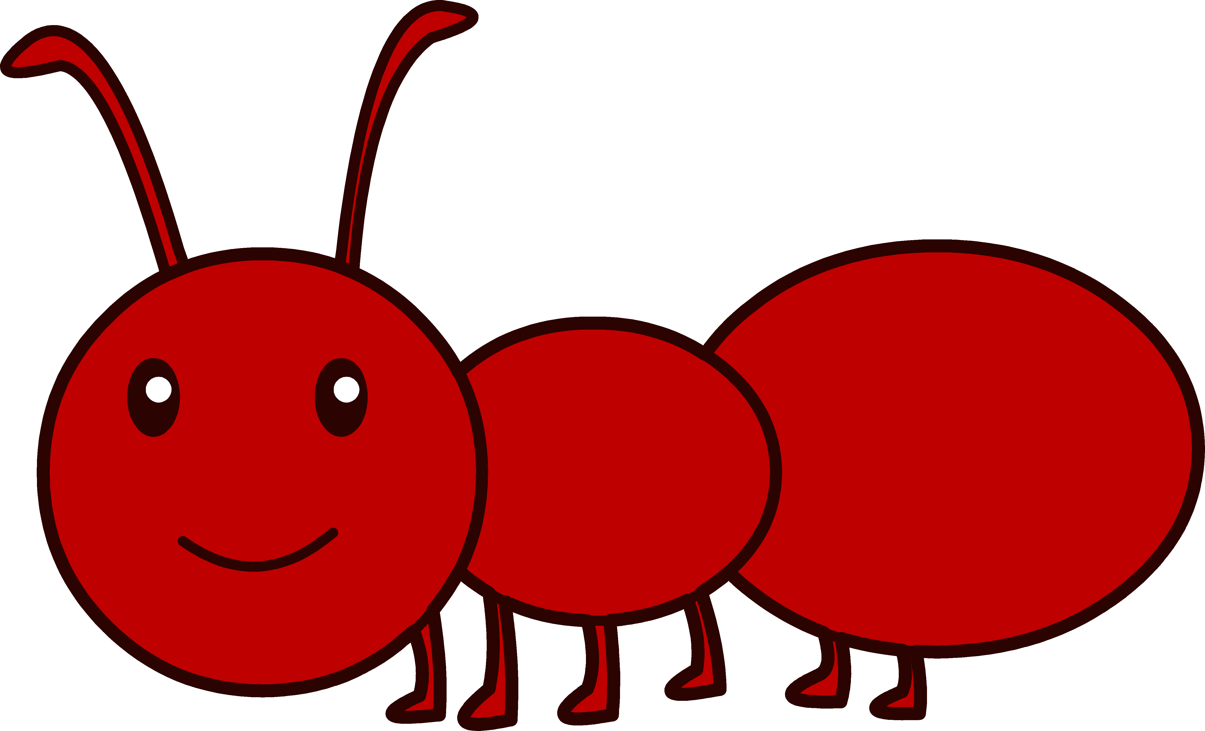 Cute Red Ant Clipart - Cartoon Ant (4989x3029), Png Download