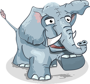 Elephant, Cartoon, Steps, Baby Elephant - Animales Que Camina Animado (365x340), Png Download