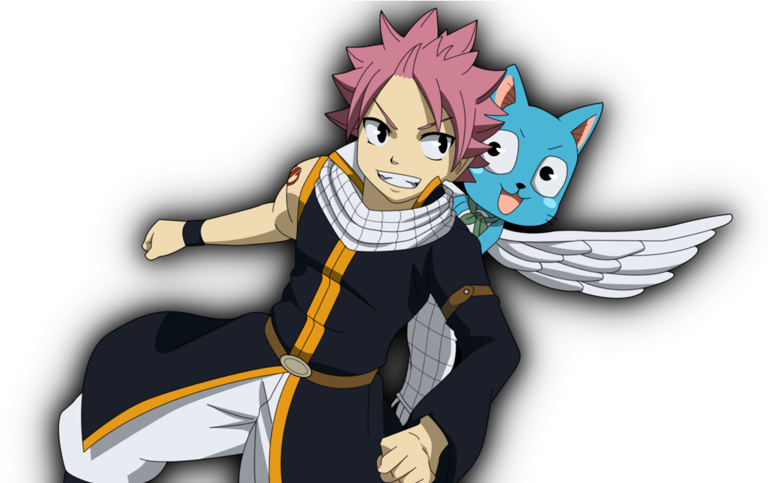 Natsu And Happy By Cantrona On Deviantart Png - Natsu And Happy Png (1153x692), Png Download