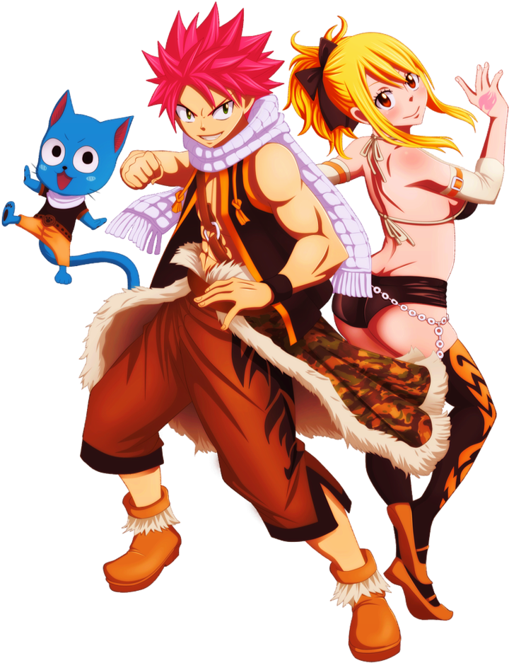 Natsu, Lucy & Happy - Nalu Render (808x988), Png Download