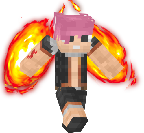From The Anime Fairy Tail, I Bring Natsu Dragneel It - Natsu Skin In Minecraft (500x500), Png Download