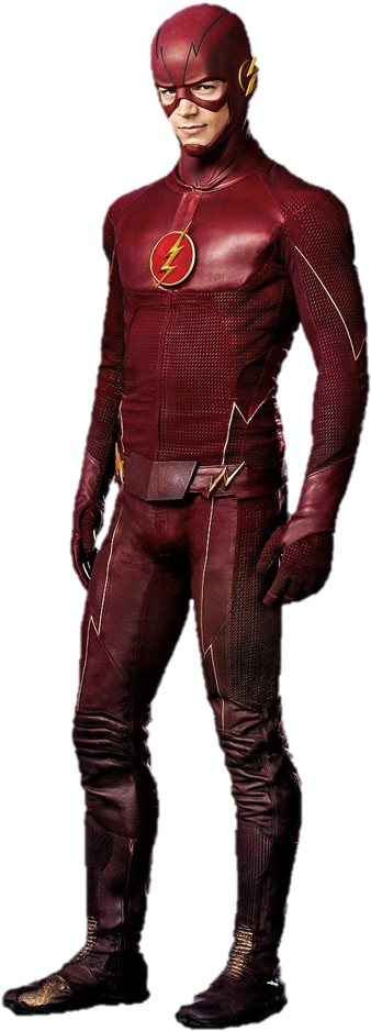 Flash Cw In Transparent Background By Gasa - Flash Season 1 Cosplay Barry Allen Costume Uniform (425x950), Png Download