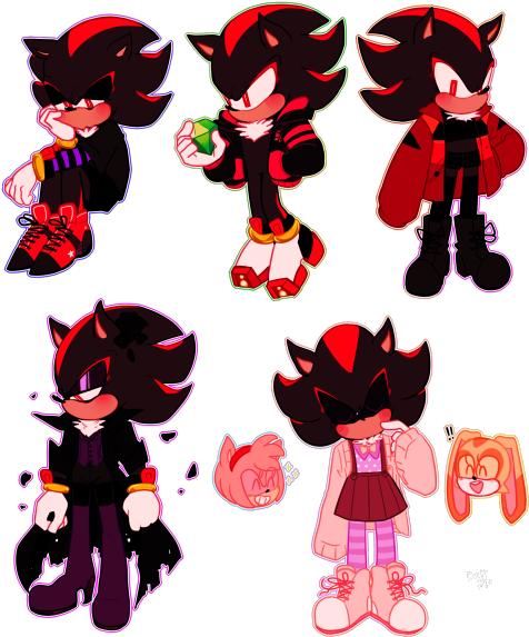 Shadow Is Fashionable, Too - Sonic The Hedgehog Outfits (500x589), Png Download