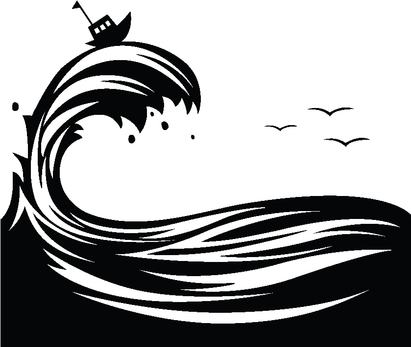 Ocean Silhouette Png - Silhouette Of Water Waves (1200x1200), Png Download