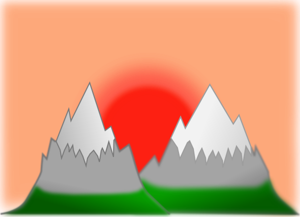 Computer Icons Mountain Sunset Graphic Arts Download - Mountain Clip Art (469x340), Png Download