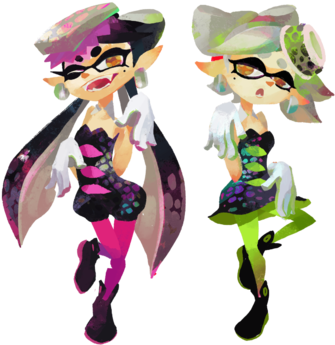 Callie & Marie - Splatoon Squid Sisters (350x361), Png Download