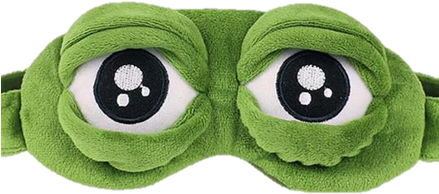 Sad Pepe - Sleep Mask Green (438x438), Png Download
