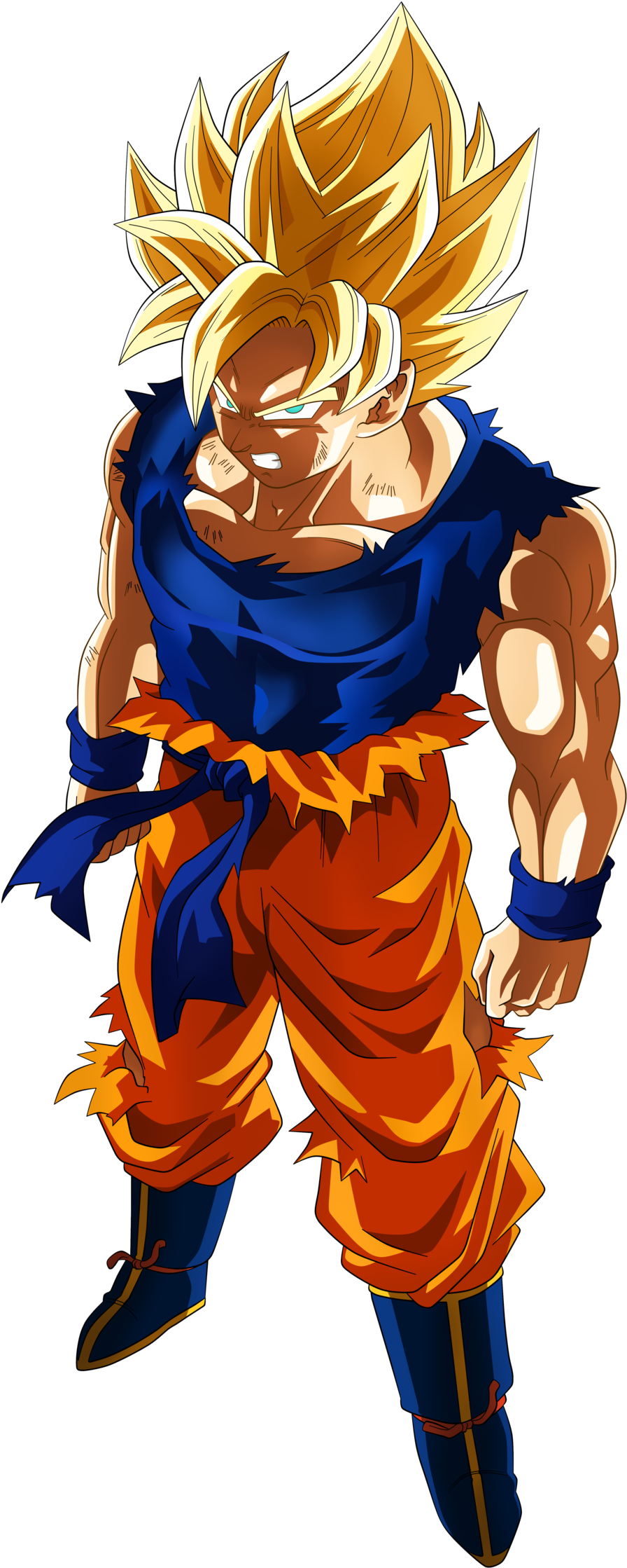 Son Goku Super Saiyan Fnf By Nekoar-dak5a11 - Goku Super Saiyan Nekoar (1024x2304), Png Download
