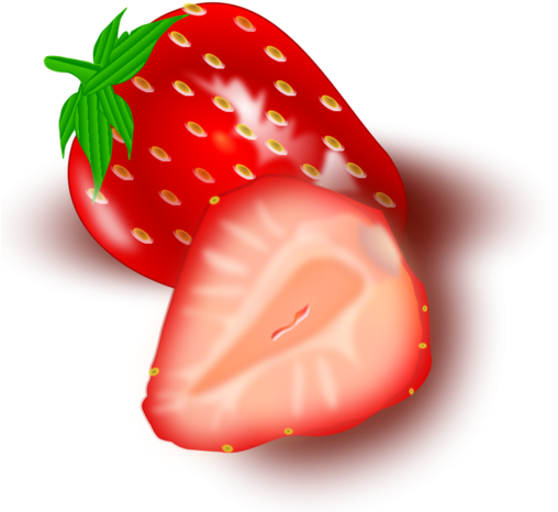 1 - Strawberry Slice Vector (508x479), Png Download