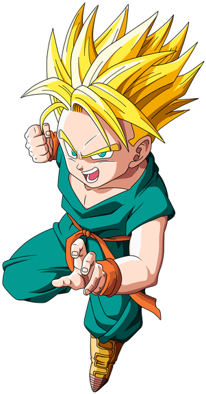 Kid Trunks - Kid Trunks Super Saiyan (313x594), Png Download