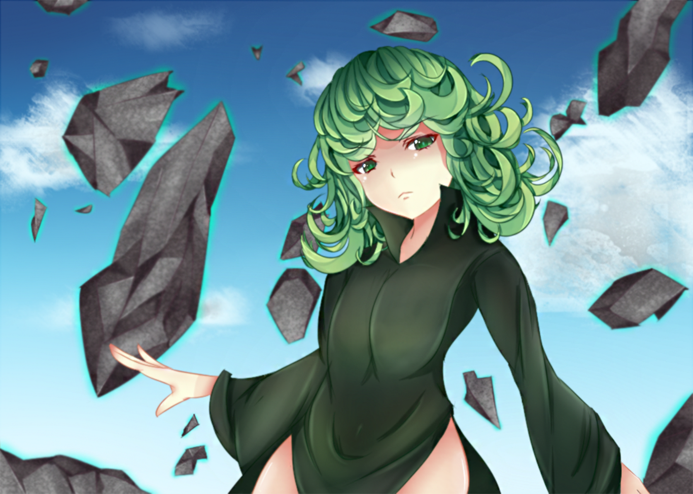 Anime / One-punch Man Resolution - Tatsumaki Fanart (1366x975), Png Download