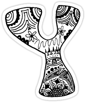 Clip Art Royalty Free Stock Hipster Letter Y Sticker - Hipster Doodle Lettering (375x360), Png Download