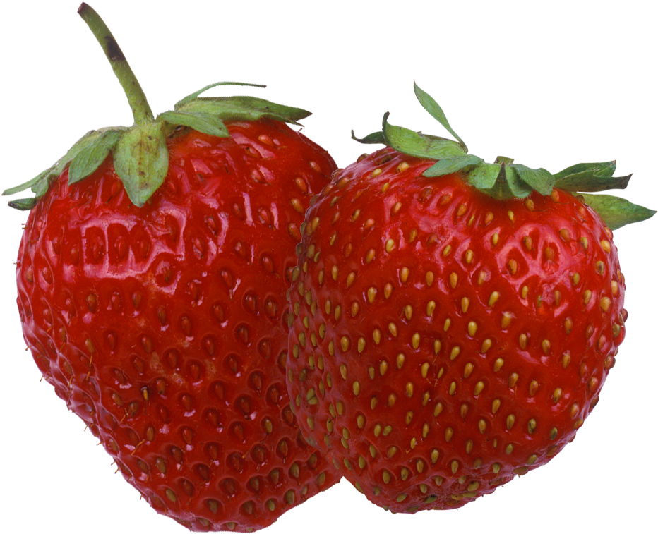 Two Strawberries - Strawberry (976x808), Png Download