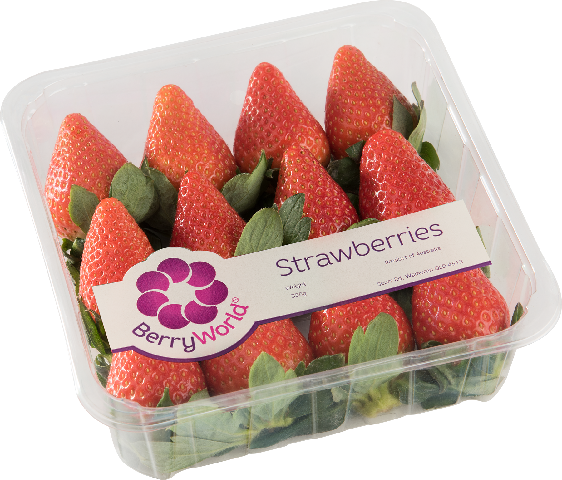 Strawberry Punnet - Australian Strawberry (1800x1538), Png Download