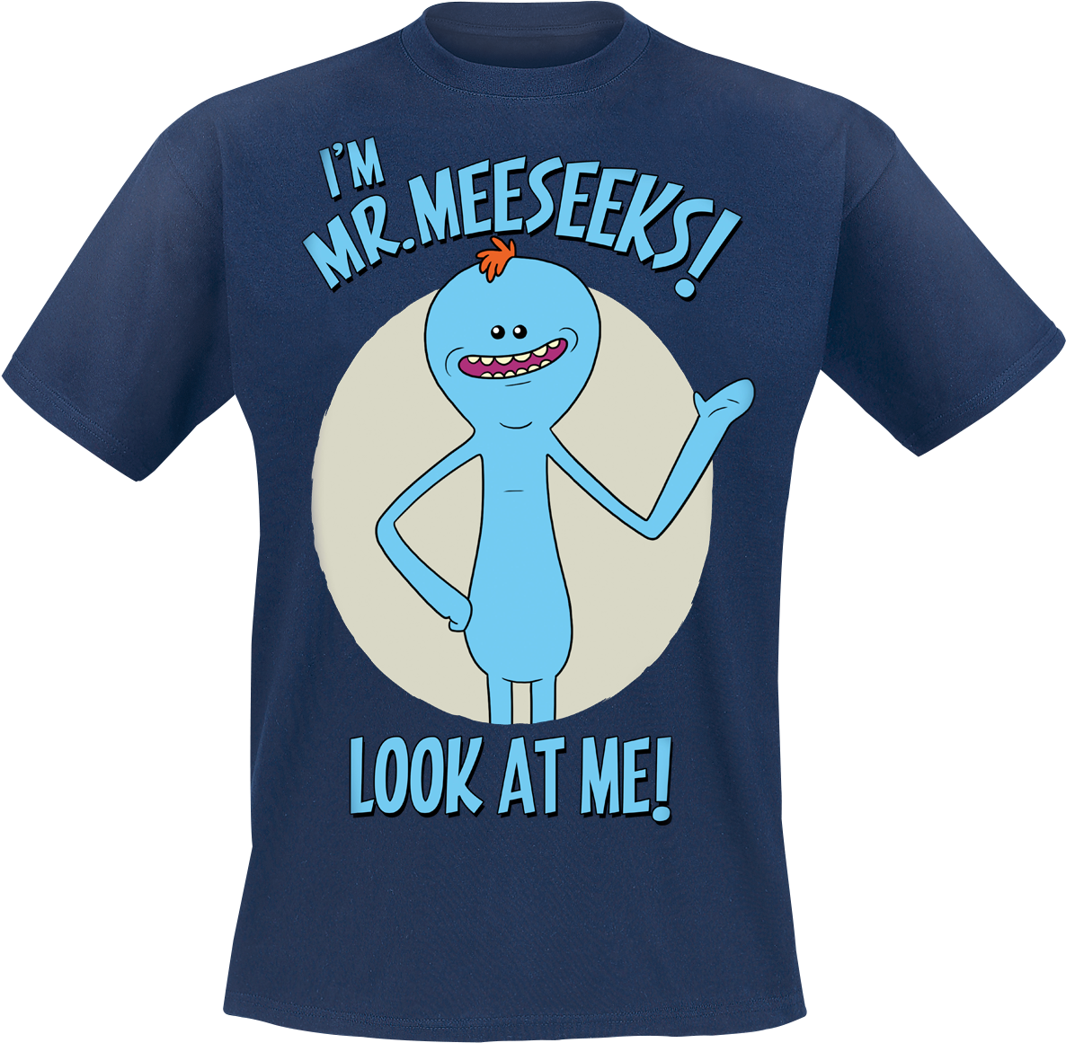 Meeseeks Camiseta Azul Liso 100% Algodón Corte Normal - Mr Meeseeks Shirt (1200x1189), Png Download