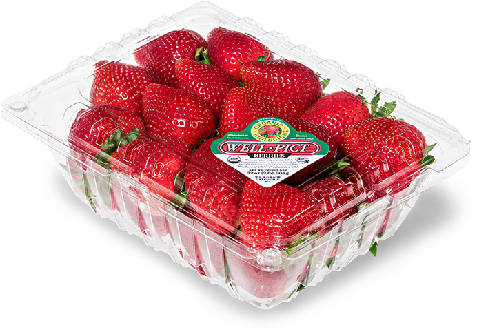 Organic 2lb Strawberries - Well Pict Organic Strawberries 16 Oz (800x600), Png Download