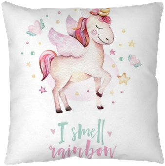 Isolated Cute Watercolor Unicorn Kids Poster - Watercolor Unicorn Clipart Free (400x400), Png Download