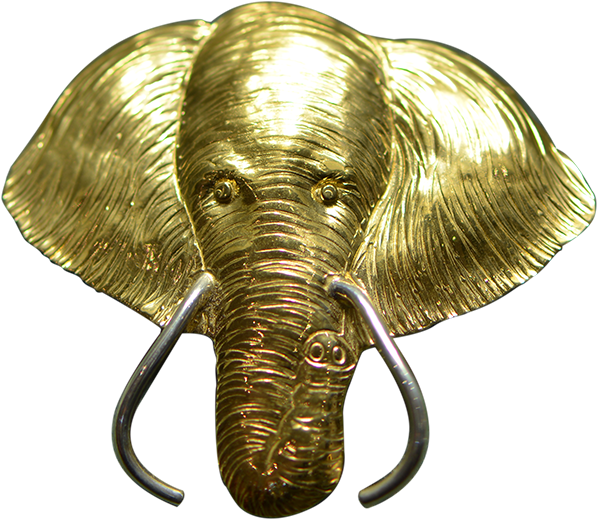 Elephant Head Pin/pendant (640x640), Png Download
