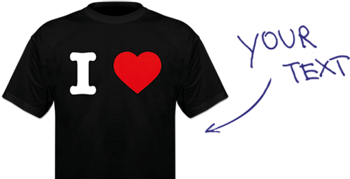 I Love Create Your Own T-shirt - I Love Tee (588x288), Png Download