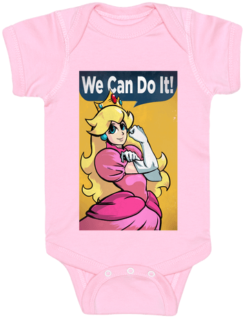 We Can Do It- Princess Peach Baby Onesy - Princess Peach Shirt (484x484), Png Download