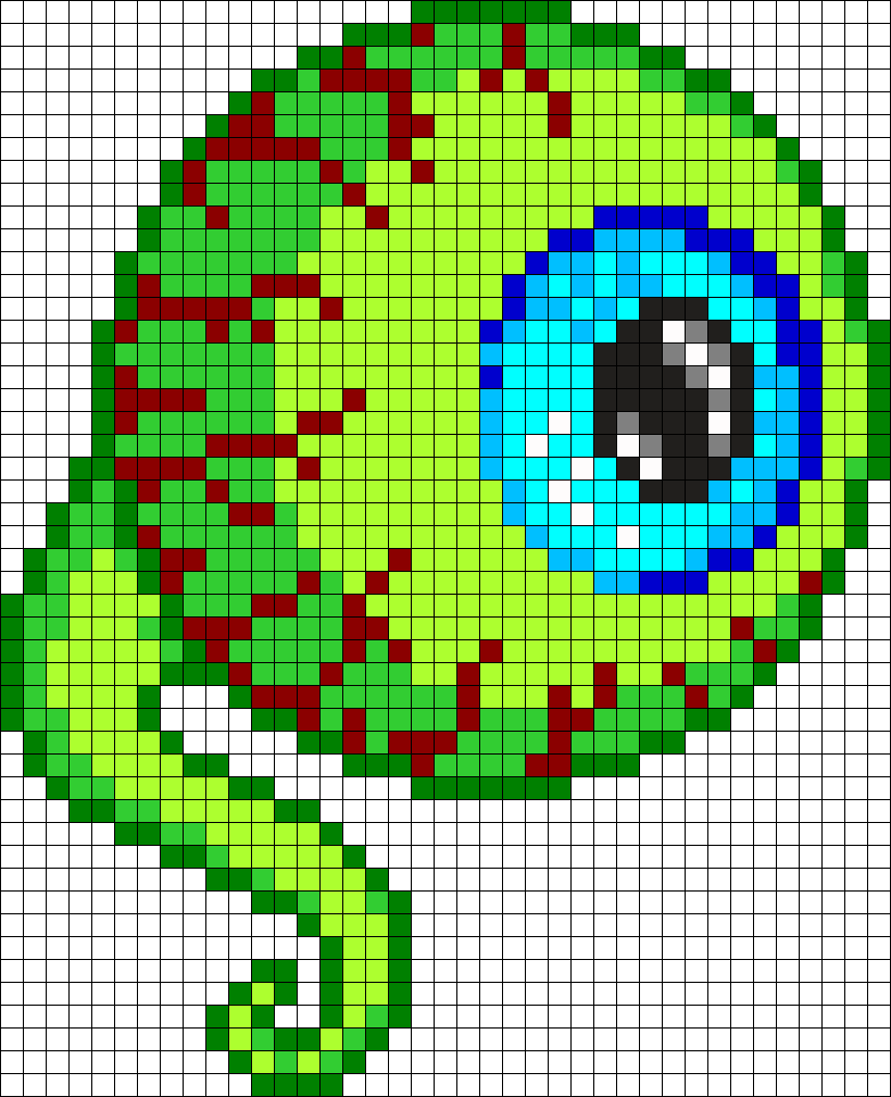 Tentacle Eye Perler Bead Pattern / Bead Sprite - Minecraft Pixel Art Eye (820x1009), Png Download