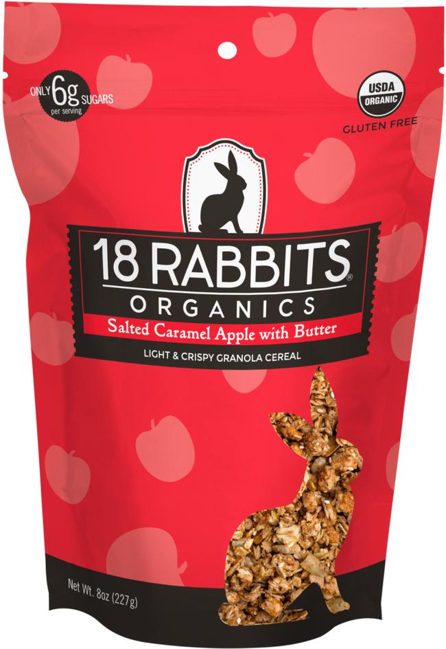 Salted Caramel Apple Granola Cereal - 18 Rabbits Organic Granola Bar, Fig, Cranberry (975x1024), Png Download