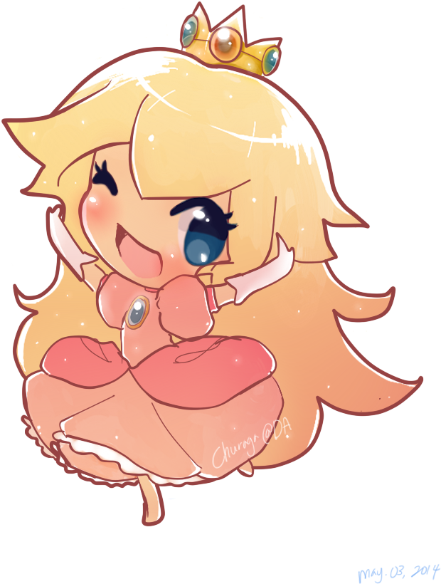 Picture Transparent Download Princess Peach By Churaga - Cute Chibi Princess Peach (700x890), Png Download