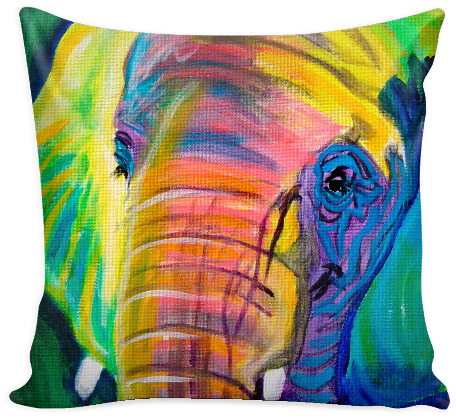 Elephant Head Dawgart Pillow Cover 16in X 16in - East Urban Home 'pachyderm' Framed Painting Print (480x480), Png Download