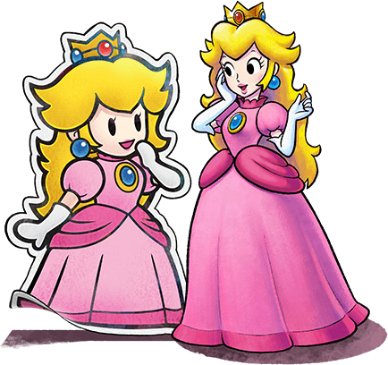 Princess Peach - Mario Y Luigi Paper Jam Mario (434x408), Png Download