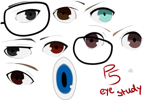 I Decided To Do A P5 Eye Study To Get Back Into The - Cartoon (500x354), Png Download