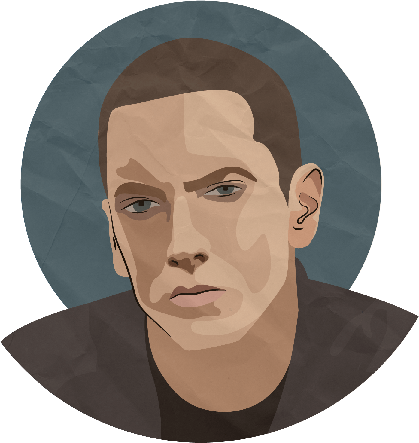 Eminem Portrait Work Of Art Rapper - Eminem (1600x1600), Png Download