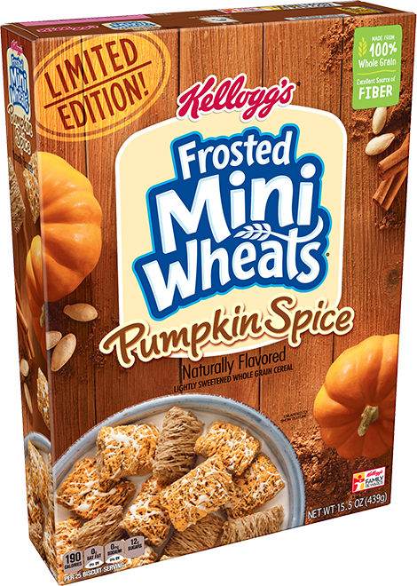 Kellogg's® Frosted Mini-wheats® Pumpkin Spice Cereal - Kellogg's Pumpkin Spice Frosted Flakes (470x660), Png Download