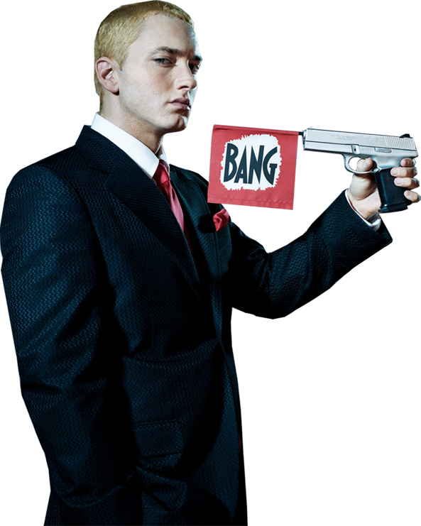 I Don't Got No Time To Play Around What Is This Must - Eminem With A Gun (593x741), Png Download