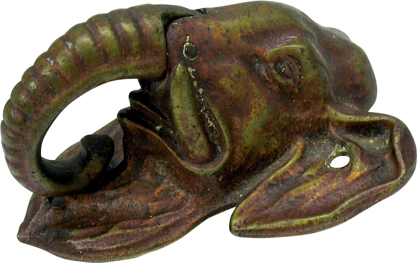 Antique Bronze Figural Elephant Head Dook Knocker - Door Knocker (1362x1362), Png Download