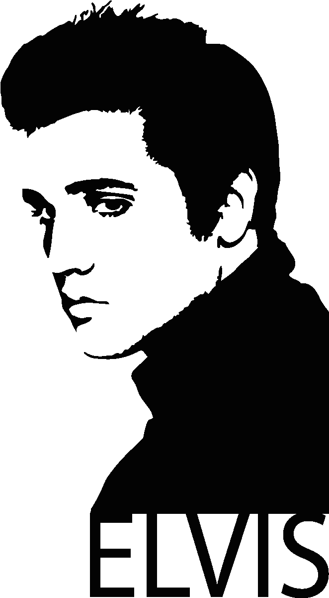 Sticker Portrait D Elvis Ambiance Sticker Ros A089 - Elvis Presley Black And White Painting (1200x1200), Png Download